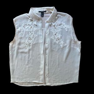 Mesh Elegant White Top